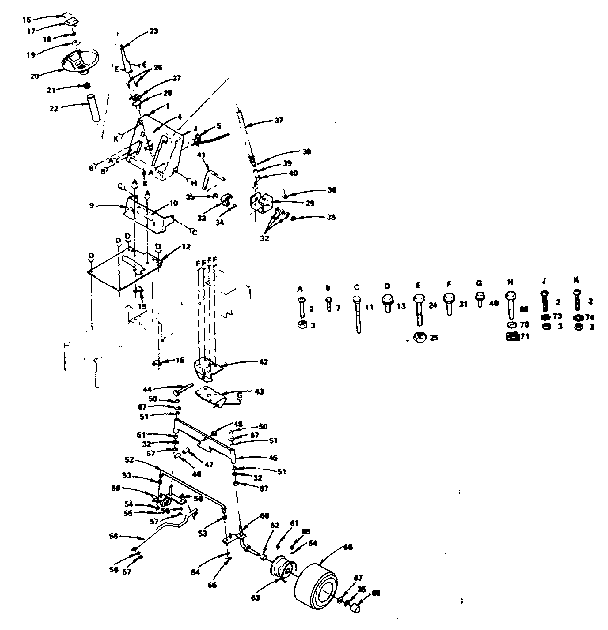 Craftsman 917255733 steering and front axle diagram