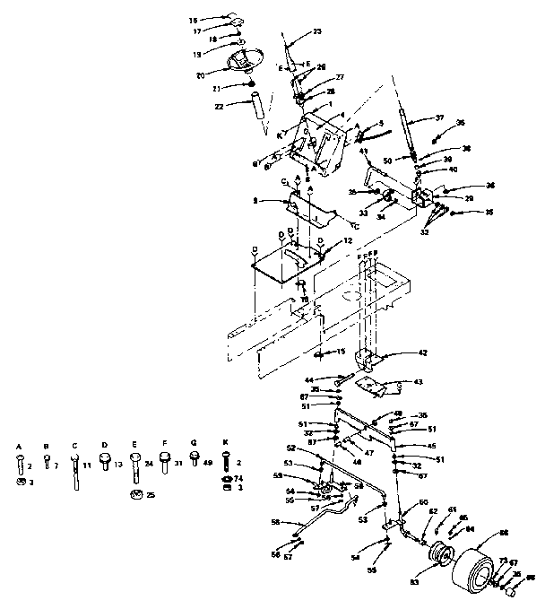 Craftsman 917255736 steering and front axle diagram