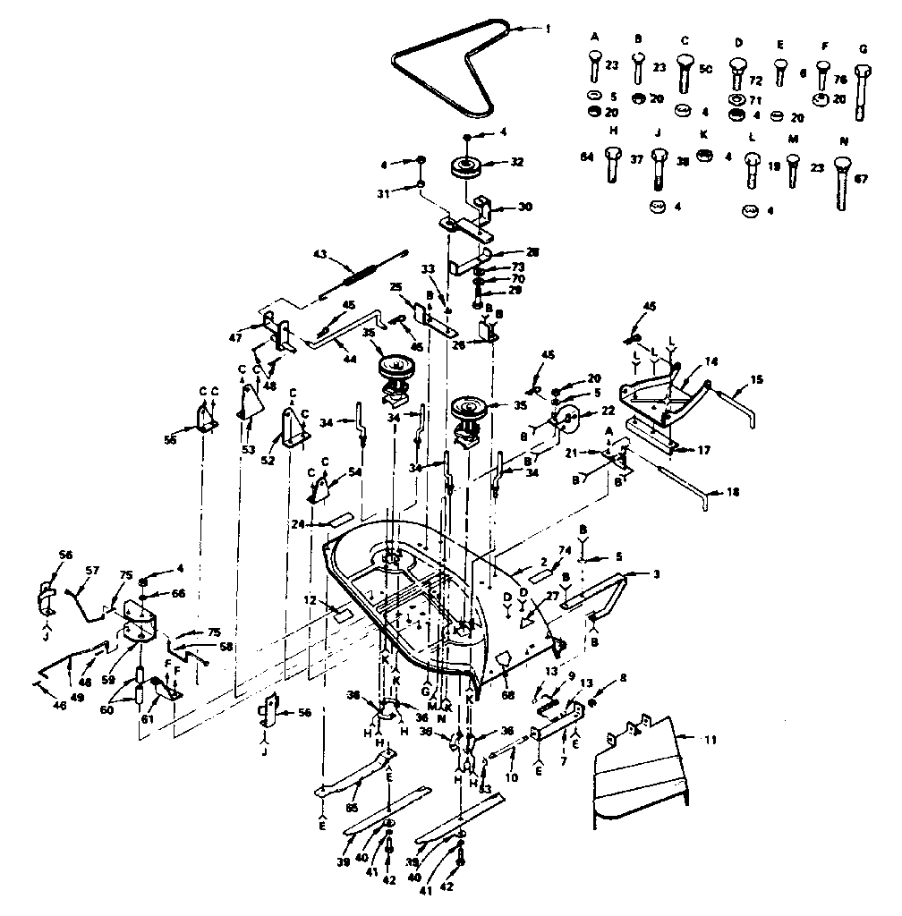 Craftsman 917255736 38" mower diagram