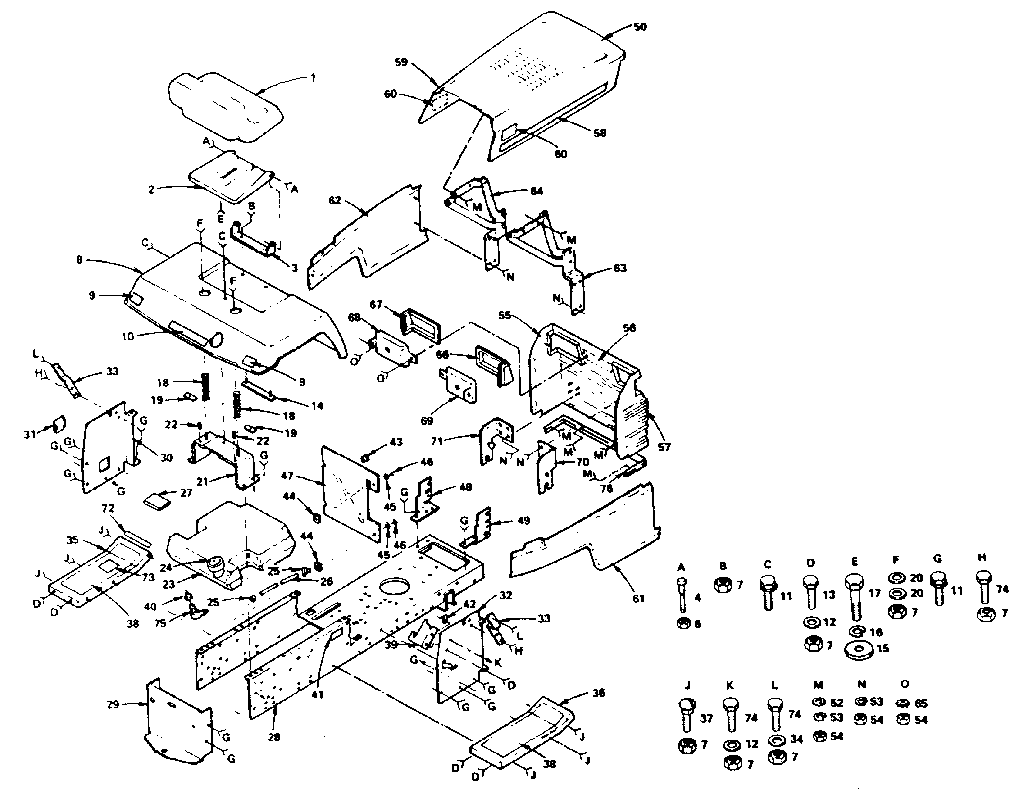 Craftsman 917255812 (1987) chassis and enclosures diagram