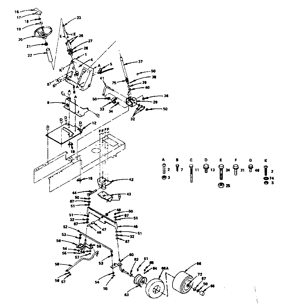 Craftsman 917255726 steering and front axle diagram