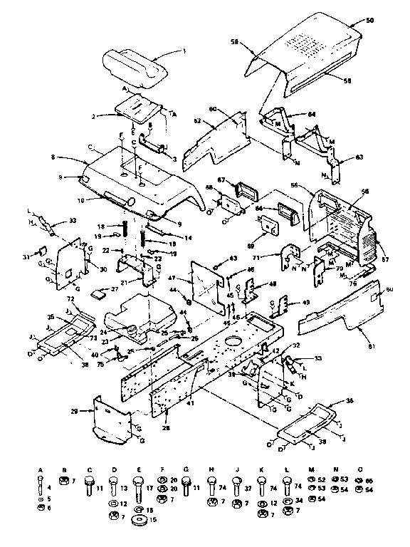 Craftsman 917255810 (1987) chassis and enclosures diagram