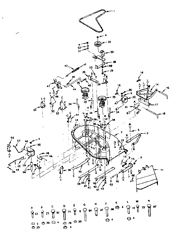 Craftsman 917255810 (1987) 38" mower diagram