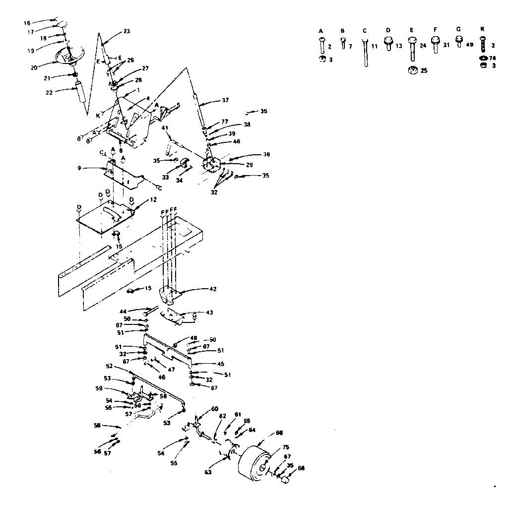Craftsman 917255741 steering and front axle diagram