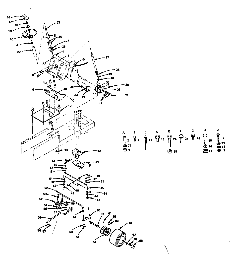Craftsman 917255732 steering and front axle diagram
