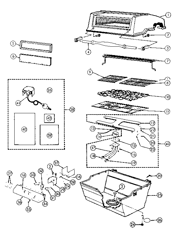 Kenmore 2581066183 grill and burner diagram