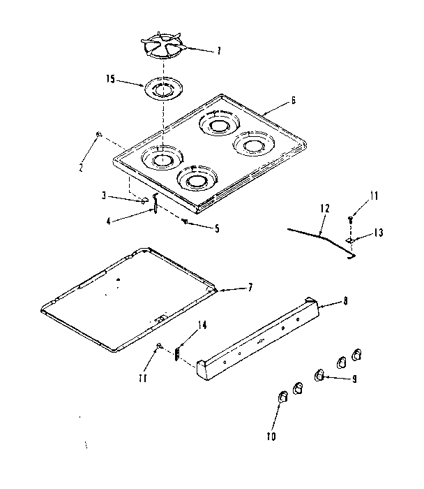 Kenmore 9116148710 main top section diagram