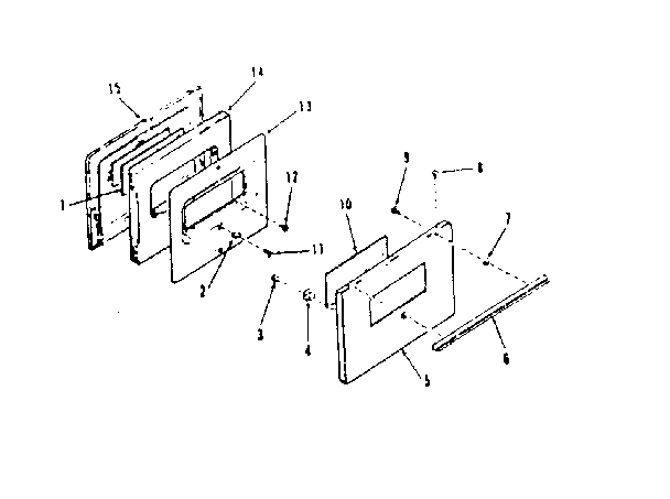 Kenmore 9116148710 oven door section for model number 911.6128710 diagram