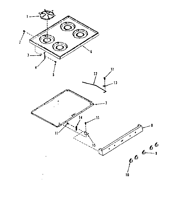 Kenmore 9117108710 main top section diagram
