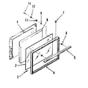 Kenmore 9117108710 oven door section for model number 911.7128710 diagram