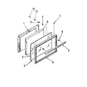 Kenmore 9117168710 oven door section for model number 911.7148710 diagram