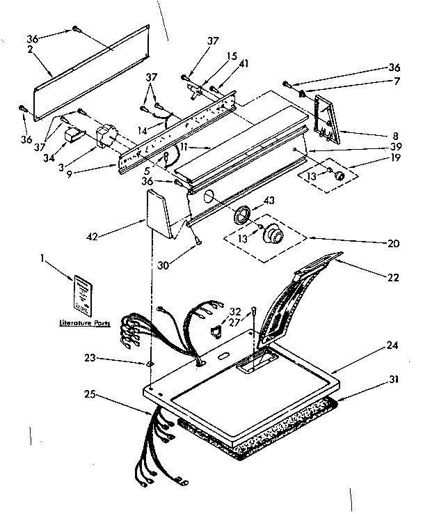Kenmore 11086467900 top and console parts diagram