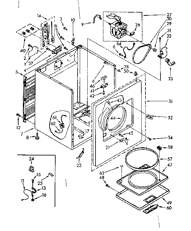 Kenmore 11086467900 cabinet parts diagram