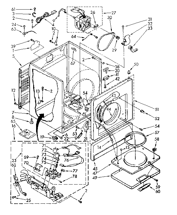 Kenmore 11087467300 cabinet parts diagram