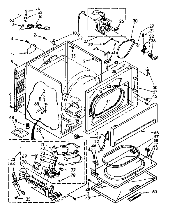 Kenmore 11087477100 cabinet parts diagram