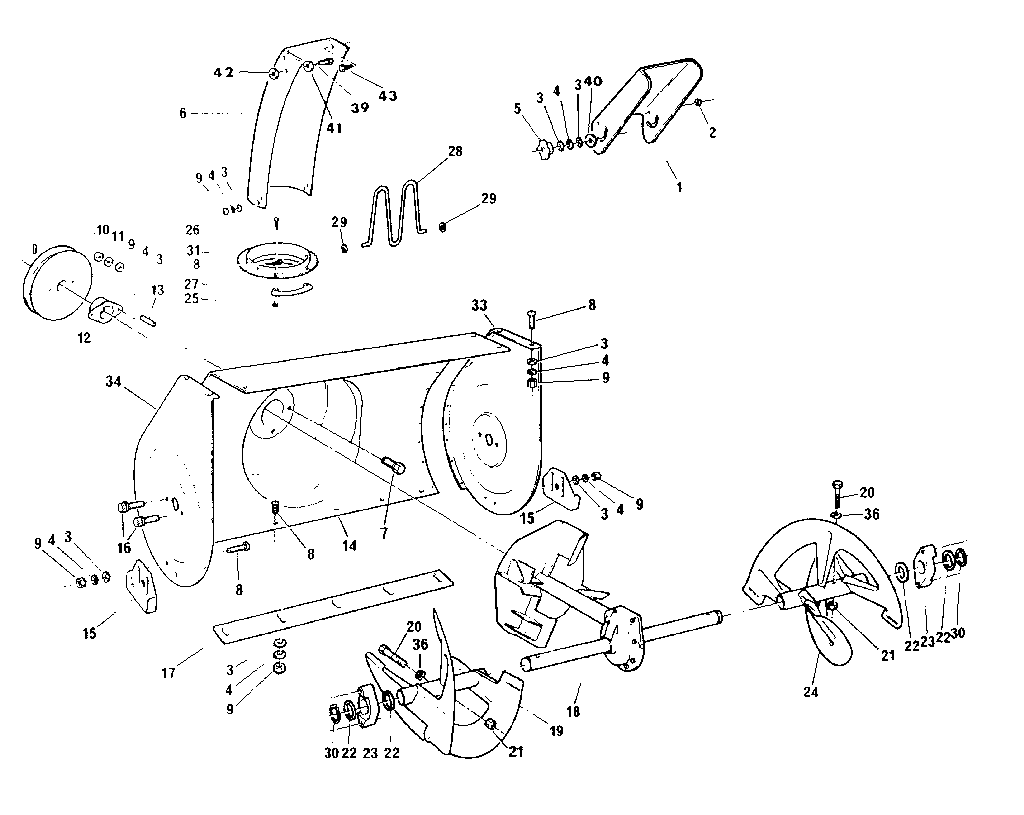 Craftsman 768884800 auger housing assembly diagram