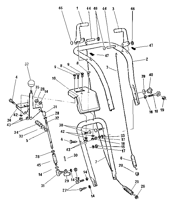 Craftsman 768884800 handle assembly diagram