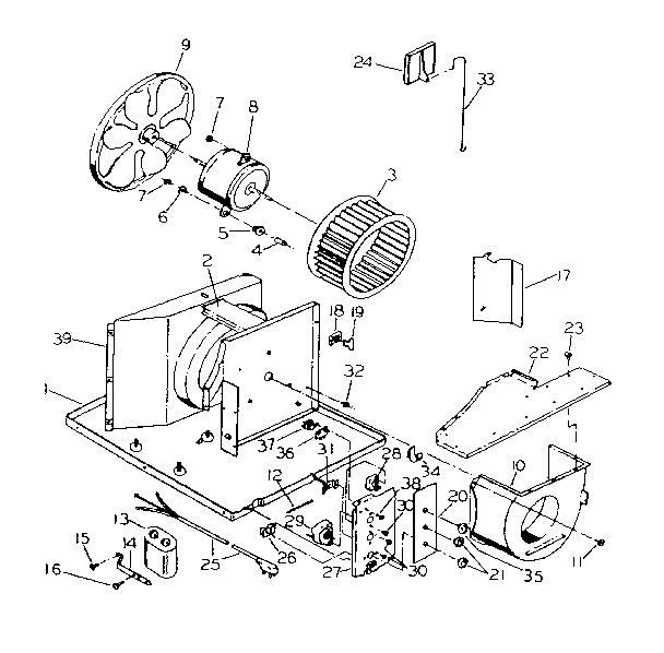 Kenmore 2538741250 electrical system and air handling parts diagram