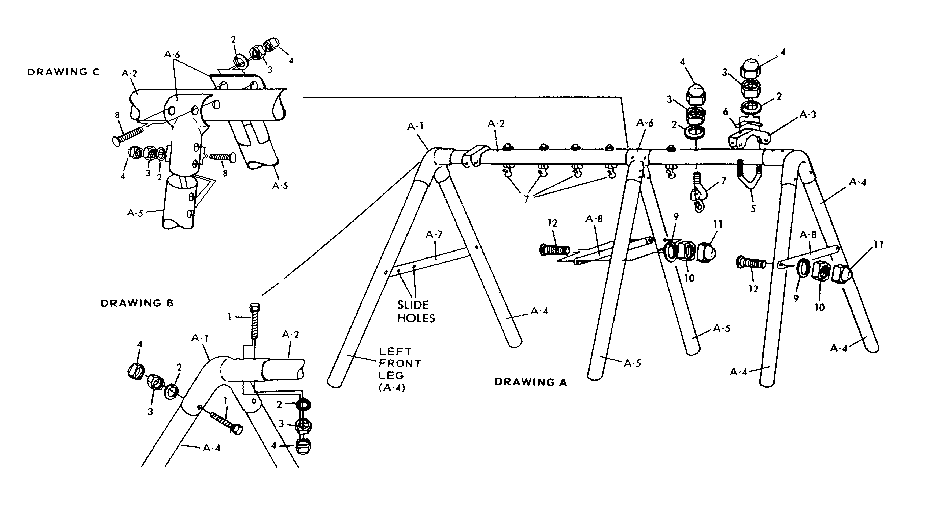 Sears 512720661 a-frame assembly diagram