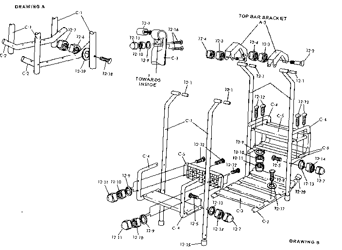 Sears 512720661 lawn swing hanger assembly diagram