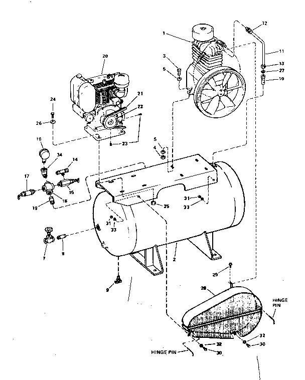 Craftsman 106175180 2 stage 2 cylinder air compressor diagram