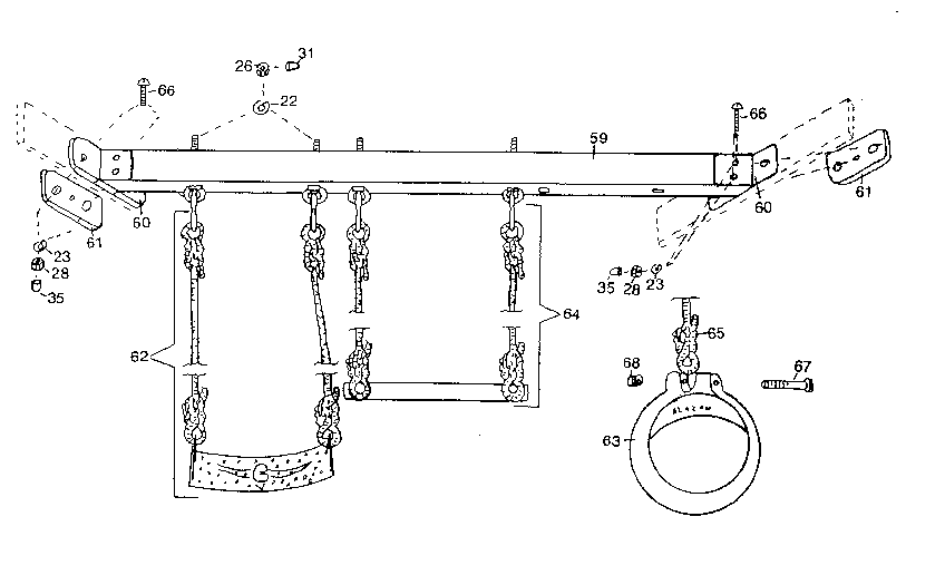 Blazon 50008 top bar and play accessories diagram