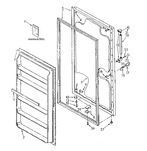 Kenmore 1068265513 door parts diagram