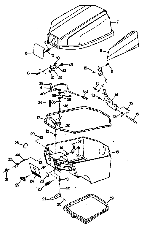 Craftsman 225587150 engine cover and support plate diagram