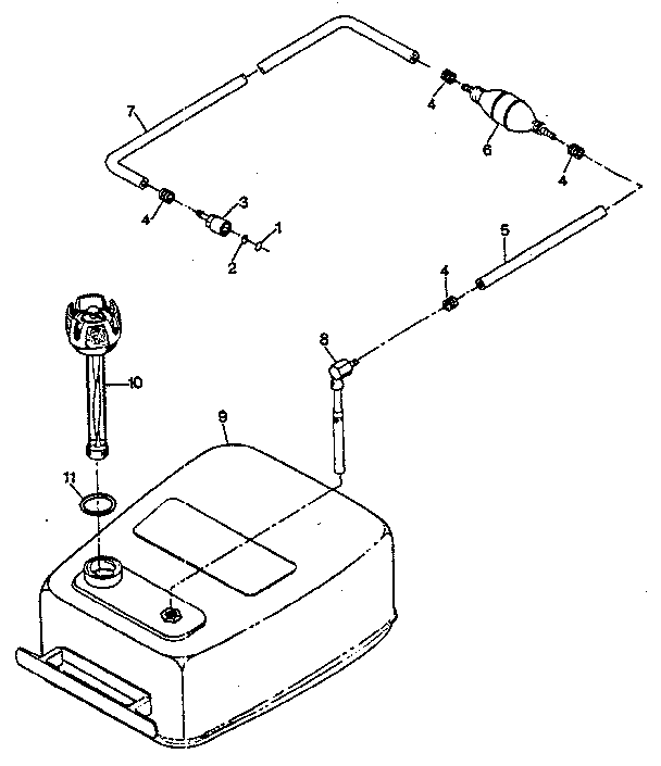 Craftsman 225587150 fuel tank and line diagram