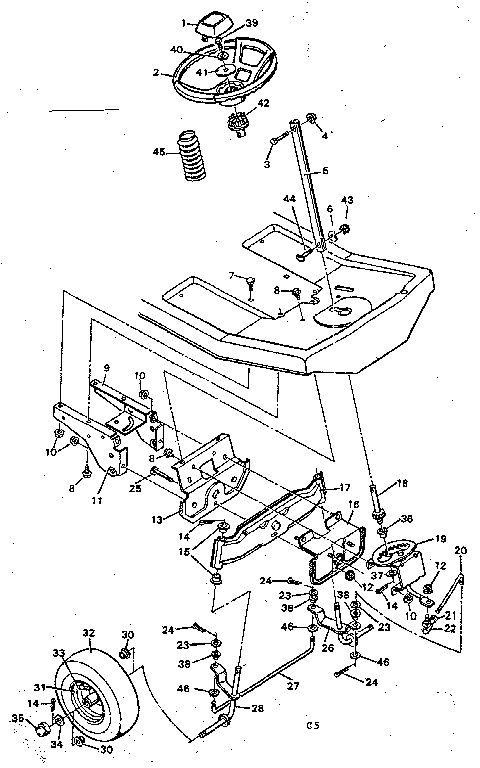 Craftsman 502254151 steering system diagram