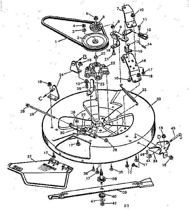 Craftsman 502254151 blade housing bottom half diagram