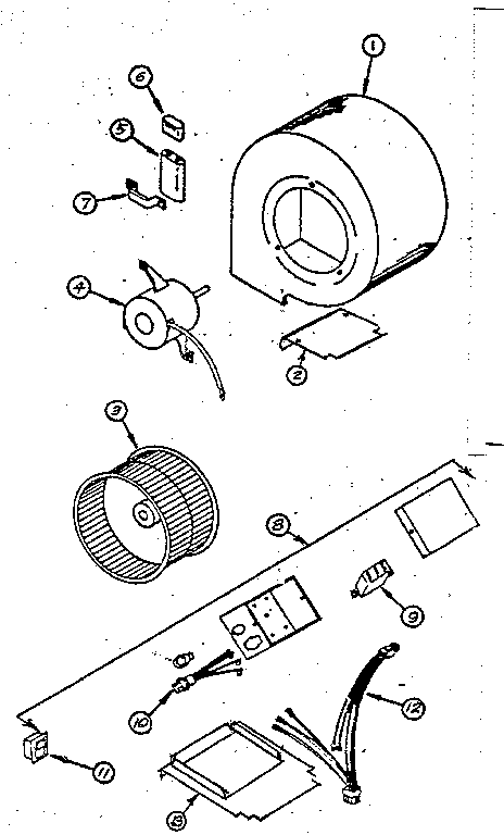 Mortex 88-1008 blower assembly diagram