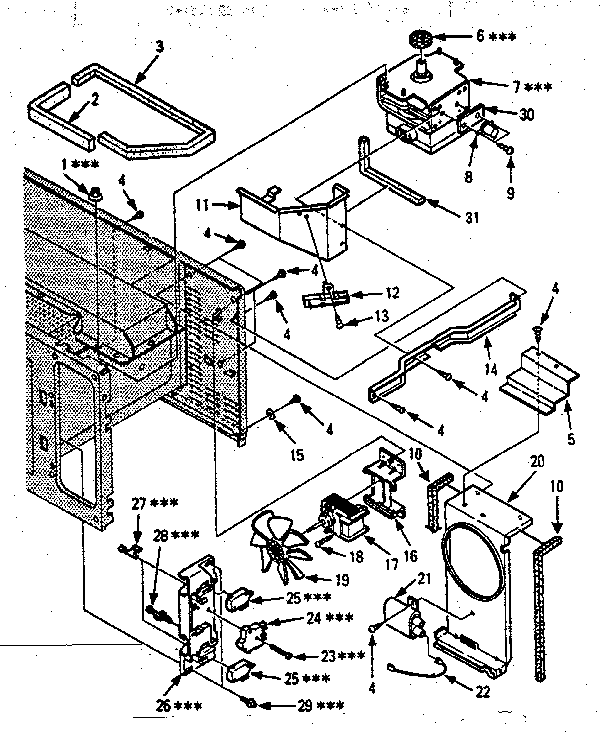 Kenmore 5668762880 switches and microwave parts diagram