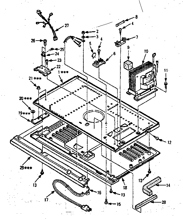 Kenmore 5668762880 microwave parts diagram