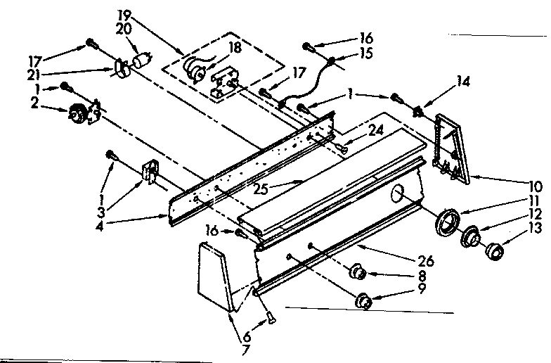 Kenmore 11082670300 console panel parts diagram