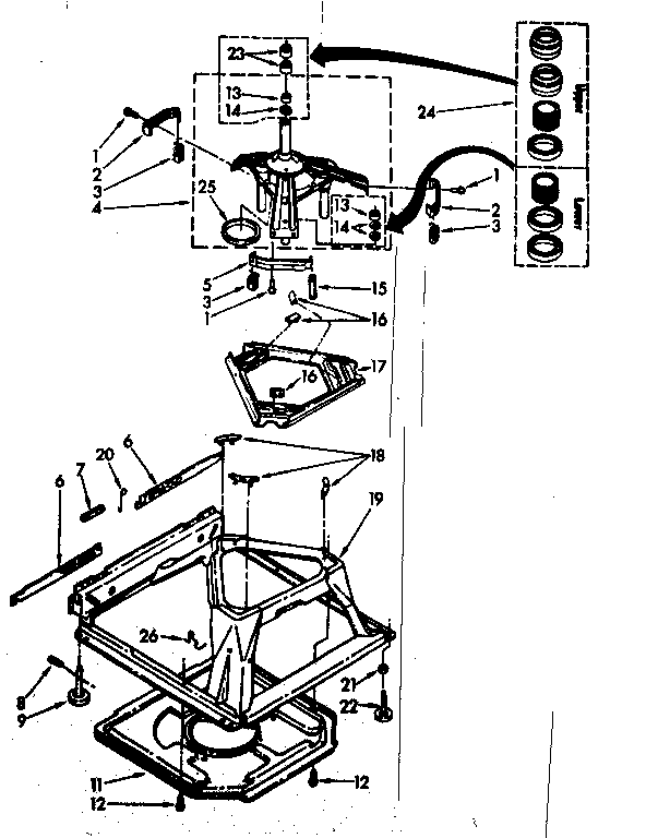 Kenmore 11082670300 machine base parts diagram