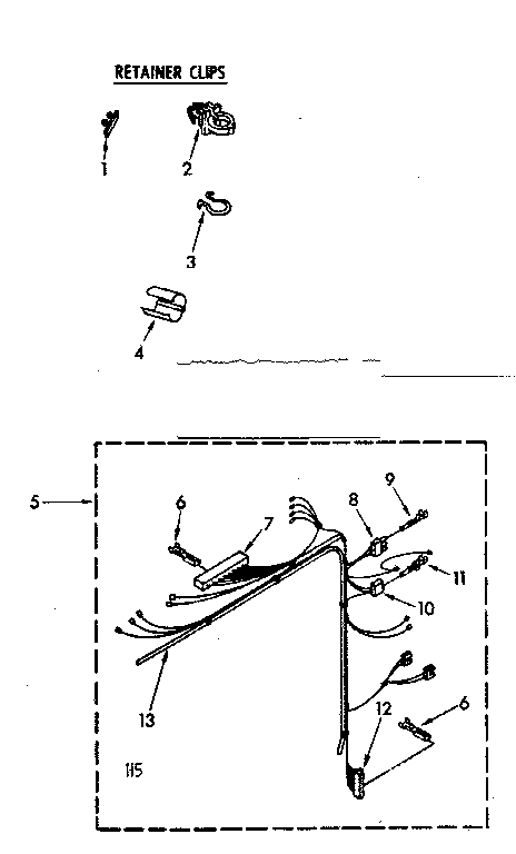 Kenmore 11082670300 wiring harness parts diagram