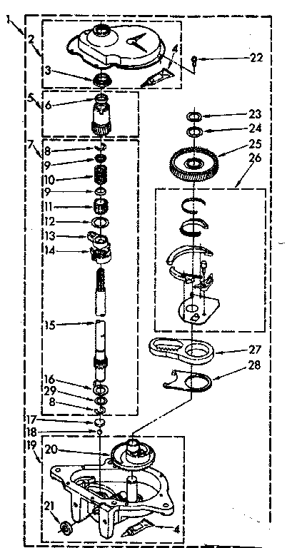 Kenmore 11082670300 gearcase parts diagram