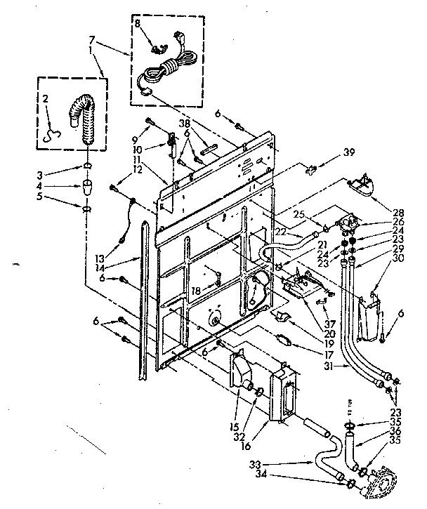 Kenmore 11082672300 rear panel parts diagram