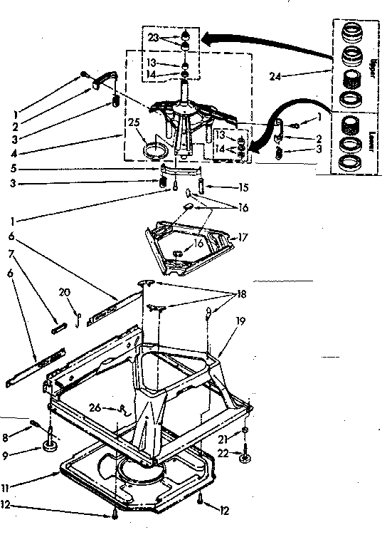Kenmore 11082672300 machine base parts diagram