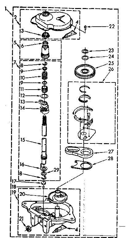 Kenmore 11082672300 gearcase parts diagram