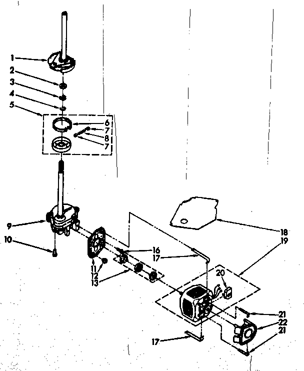 Kenmore 11082671700 brake, clutch, gearcase, motor and pump parts diagram