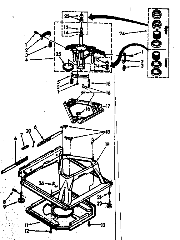Kenmore 11082671700 machine base parts diagram