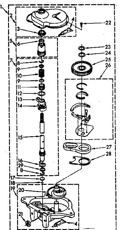 Kenmore 11082671700 gearcase parts diagram