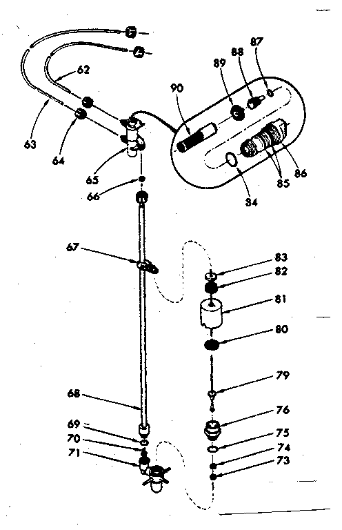 Kenmore 625340050 brine valve and nozzle assembly diagram