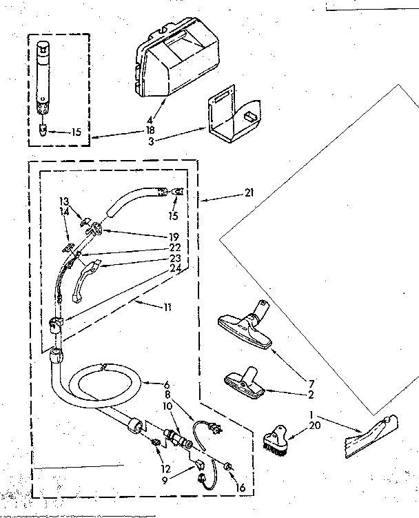 Kenmore 1164462280 attachment parts diagram