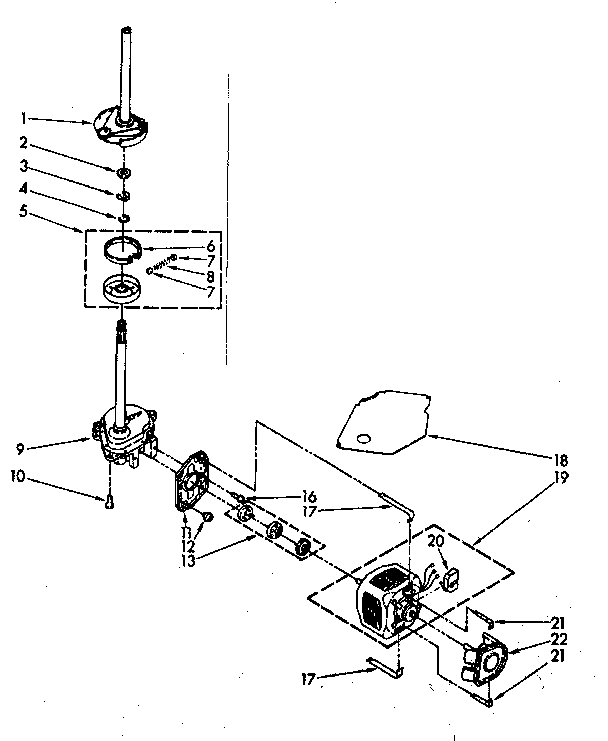 Kenmore 11082791300 brake, clutch, gearcase, motor and pump parts diagram