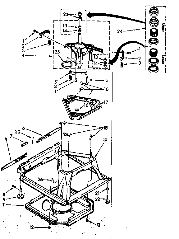 Kenmore 11082791300 machine base parts diagram