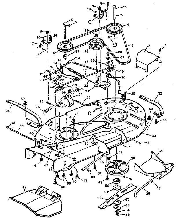 Craftsman 502254280 mower deck diagram