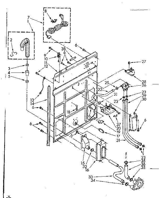 Kenmore 11082672610 rear panel parts diagram